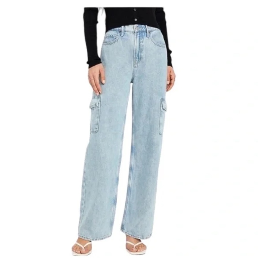 Old navy extra high rise wide leg cargo jeans